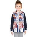 United States Of America Celebration Of Independence Day Uncle Sam Kid s Hooded Puffer Vest View1