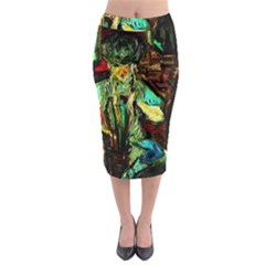 Girl In The Bar Midi Pencil Skirt by bestdesignintheworld