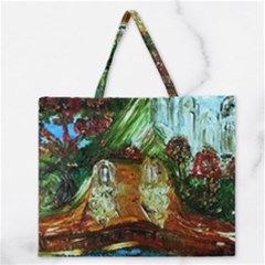 Dscf3179 - Royal Marine And Stone Lions Zipper Large Tote Bag by bestdesignintheworld