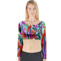 Dscf1472   Copy - Blooming Desert With Red Cactuses Long Sleeve Crop Top by bestdesignintheworld