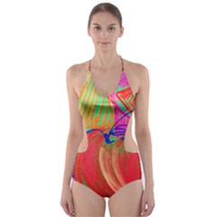 Dscf1425 (1) - Fruits And Geometry-2 Cut-out One Piece Swimsuit