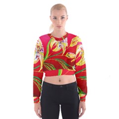 Dscf1393 - Tender Bright Lillies Cropped Sweatshirt