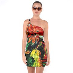 Pumpkins, Lamp And Tiger Lillies One Soulder Bodycon Dress by bestdesignintheworld