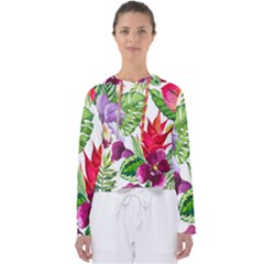 Vector Pattern Tropical Women s Slouchy Sweat by Sapixe