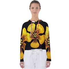 Yellow Flower Stained Glass Colorful Glass Women s Slouchy Sweat