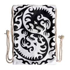 Ying Yang Tattoo Drawstring Bag (large) by Sapixe