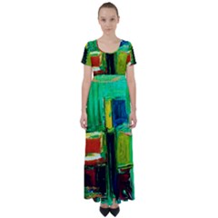 Marakesh 5 High Waist Short Sleeve Maxi Dress by bestdesignintheworld