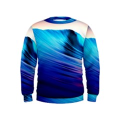 Rolling Waves Kids  Sweatshirt by Sapixe