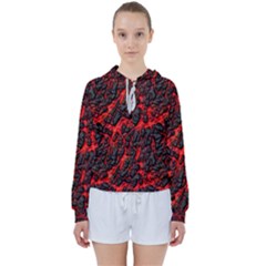 Volcanic Textures Women s Tie Up Sweat