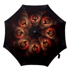 Steampunk Airship Sailing The Stars Of Deep Space Hook Handle Umbrellas (large) by jayaprime