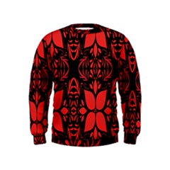 Christmas Red And Black Background Kids  Sweatshirt by Sapixe