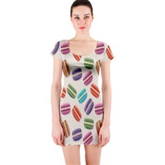 Macaron Macaroon Stylized Macaron Short Sleeve Bodycon Dress by Sapixe