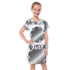 Metal Circle Background Ring Kids  Drop Waist Dress by Sapixe