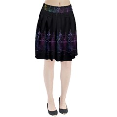 City Night Skyscrapers Pleated Skirt by Sapixe