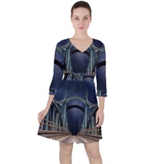 Bridge Mars Space Planet Ruffle Dress by Sapixe