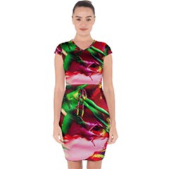 Red Cross 4 Capsleeve Drawstring Dress 