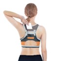 Orange Sand Charcoal Stripes Pattern Striped Elegant Sports Bra With Pocket View2