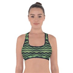 Modern Wavy Stripes Pattern Cross Back Sports Bra by dflcprints