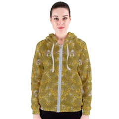 Golden Stars In Modern Renaissance Style Women s Zipper Hoodie by pepitasart