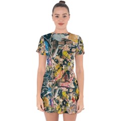 Abstract Art Berlin Drop Hem Mini Chiffon Dress by Modern2018