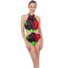 Spooky Attick 8 Halter Side Cut Swimsuit by bestdesignintheworld