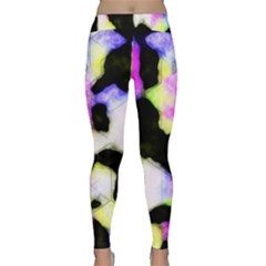 Watercolors Shapes On A Black Background                                  Yoga Leggings by LalyLauraFLM