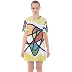 Abstract Art Colorful Sixties Short Sleeve Mini Dress by Modern2018