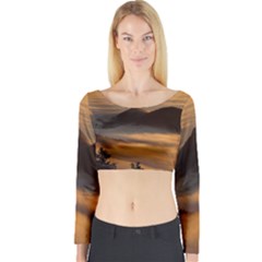 Homberg Clouds Selva Marine Long Sleeve Crop Top