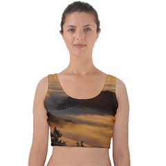 Homberg Clouds Selva Marine Velvet Crop Top