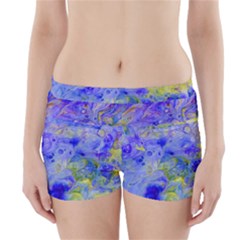 Abstract Blue Texture Pattern Boyleg Bikini Wrap Bottoms