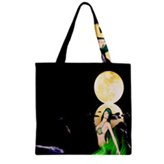 Sexy Mermaid In The Moonlight Zipper Grocery Tote Bag