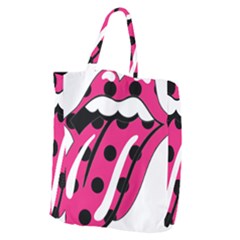 Pink Tongue Giant Grocery Zipper Tote by StarvingArtisan