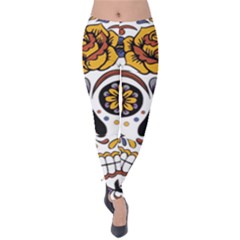 Sugar Skull Velvet Leggings by StarvingArtisan