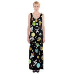 Space Pattern Maxi Thigh Split Dress by Valentinaart