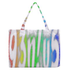 Genius Funny Typography Bright Rainbow Colors Zipper Medium Tote Bag by yoursparklingshop