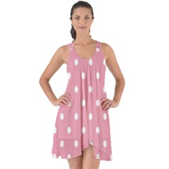 Pink Polka Dot Background Show Some Back Chiffon Dress by Modern2018