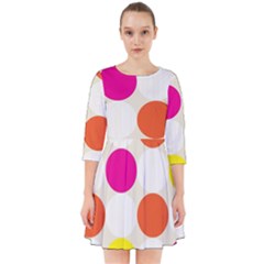 Polka Dots Background Colorful Smock Dress by Modern2018