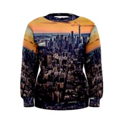 New York Skyline Architecture Nyc Women s Sweatshirt by Simbadda