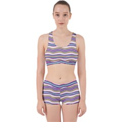 Colorful Wavy Stripes Pattern 7200 Work It Out Gym Set by dflcprints