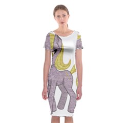 Unicorn Narwhal Mythical One Horned Classic Short Sleeve Midi Dress by Simbadda