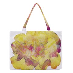 Yellow Rose Medium Tote Bag by aumaraspiritart