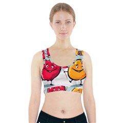 Dancing Fruit Apple Organic Fruit Sports Bra With Pocket by Simbadda