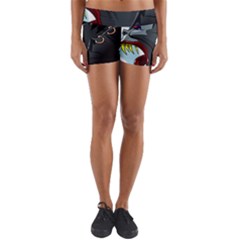 Demon Devil Evil Monster Alien Yoga Shorts by Simbadda