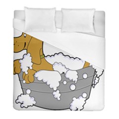 Dog Bath Grooming Duvet Cover (full/ Double Size) by Simbadda