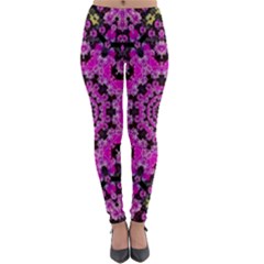 Namaste Decorative Flower Pattern Of Floral Lightweight Velour Leggings by pepitasart