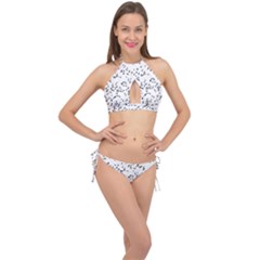 Flock Birds Animals Flying Cross Front Halter Bikini Set by Simbadda