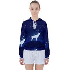 Design Painting Sky Moon Nature Women s Tie Up Sweat