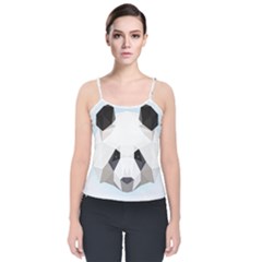 Background Show Graphic Art Panda Velvet Spaghetti Strap Top by Simbadda