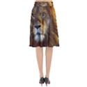 Fractalius Big Cat Animal Flared Midi Skirt View2