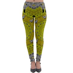 Sunshine And Silver Hearts In Love Lightweight Velour Leggings by pepitasart